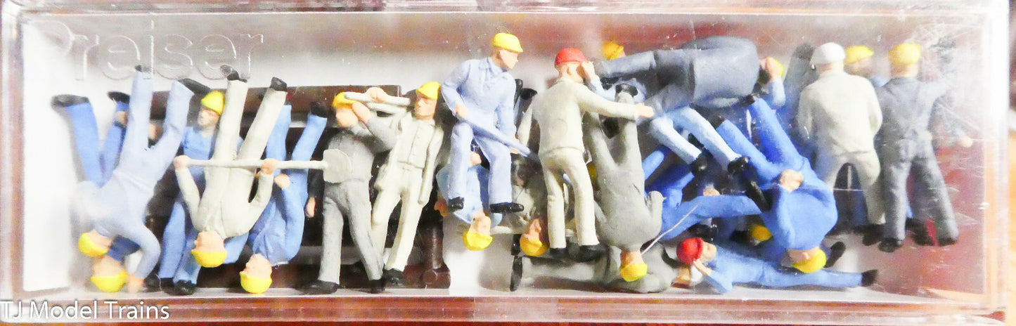 Preiser HO #14403 Railroad Personnel -- Track Workers (Painted / Plastic)