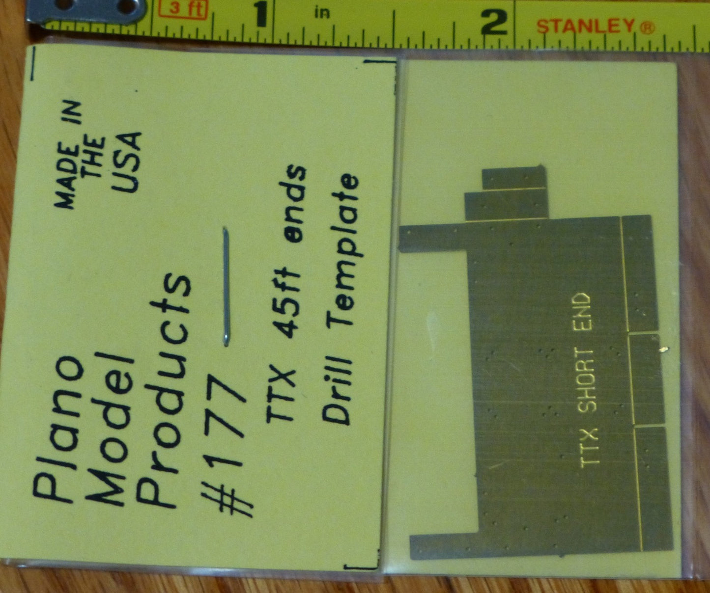 Plano Model Products HO #177 Drill Template -- A-Line Thrall 45' TTX Short End
