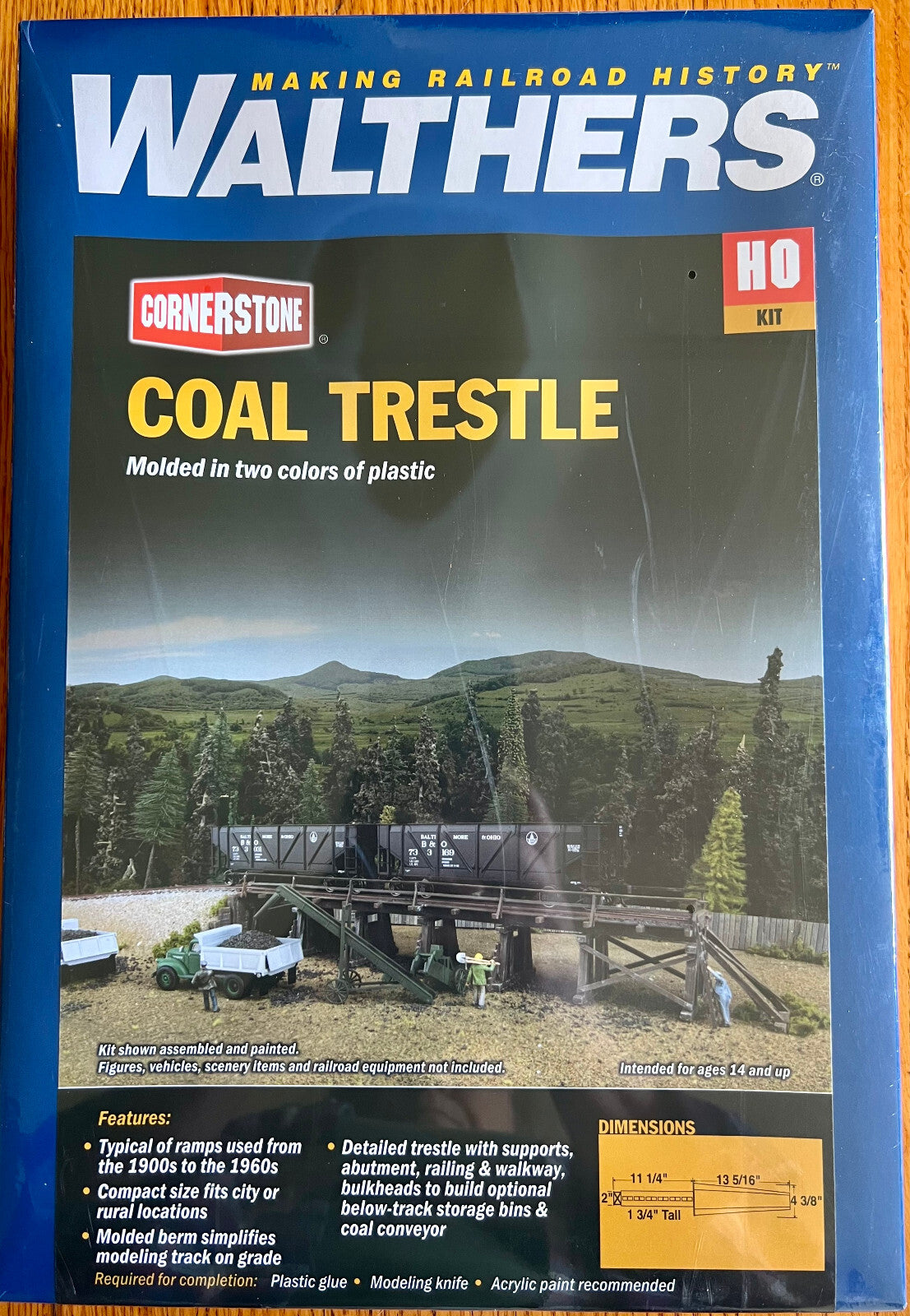Walthers #933-4093 Coal Trestle -- Kit - 24-1/2 x 4-3/8 x 1-3/4"