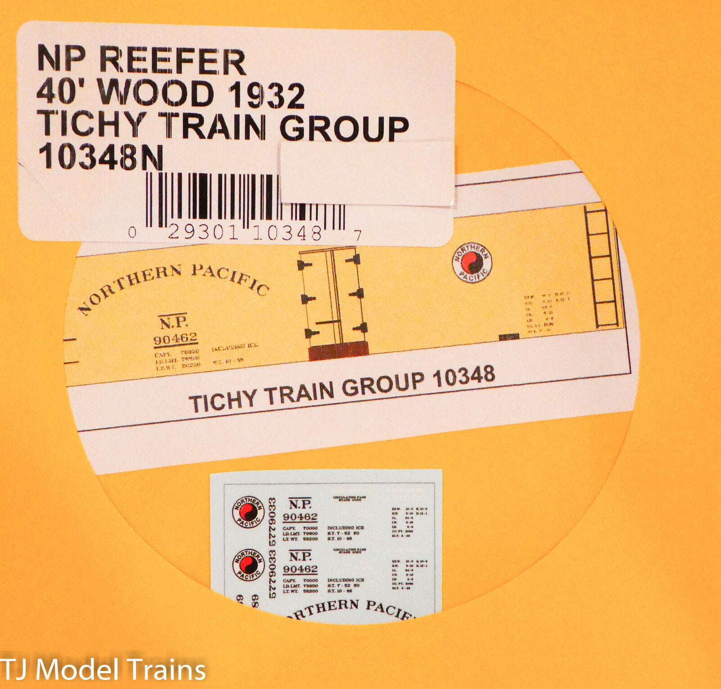 Tichy Train Group Decal #10348N NP Reefer 40' Wood 1932 (Decal)