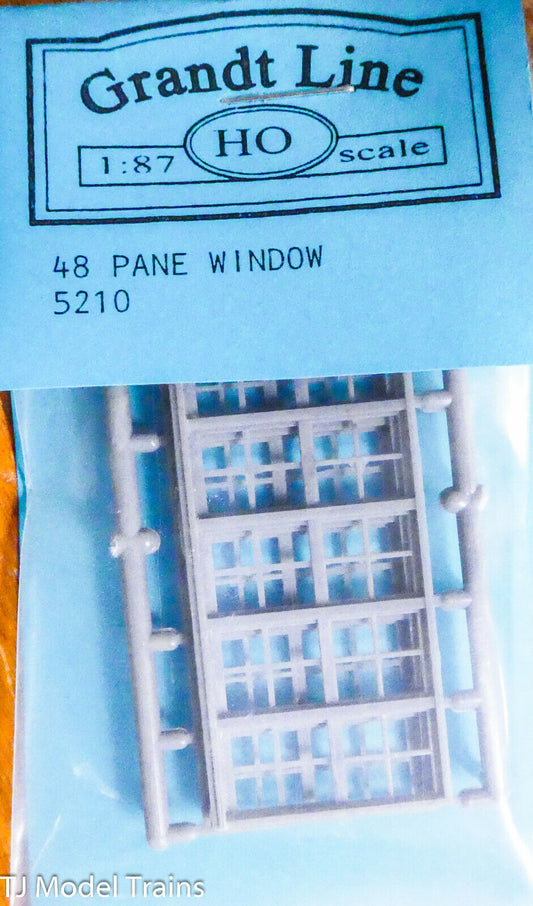 Grandt Line HO #5210 Windows 48 Pane 186 x 70" Double(2) (Plastic) 1:87th