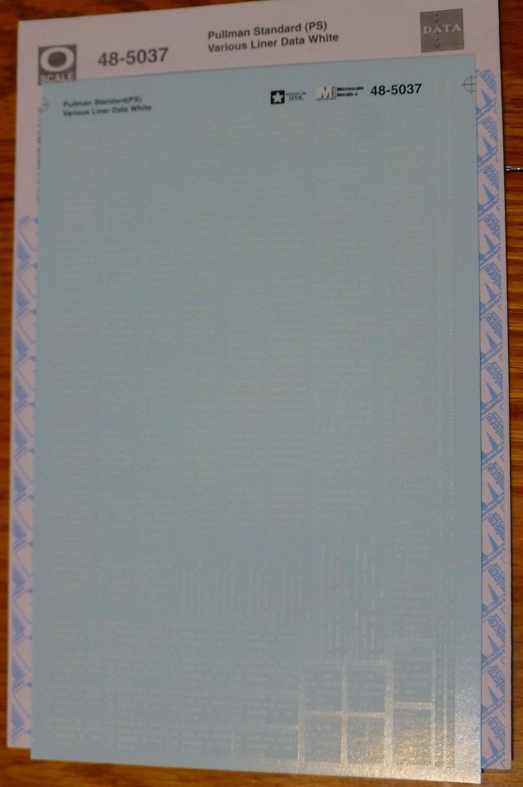 Microscale Decal O #48-5037 Pullman Standard (Pullman) Various Liner Data White