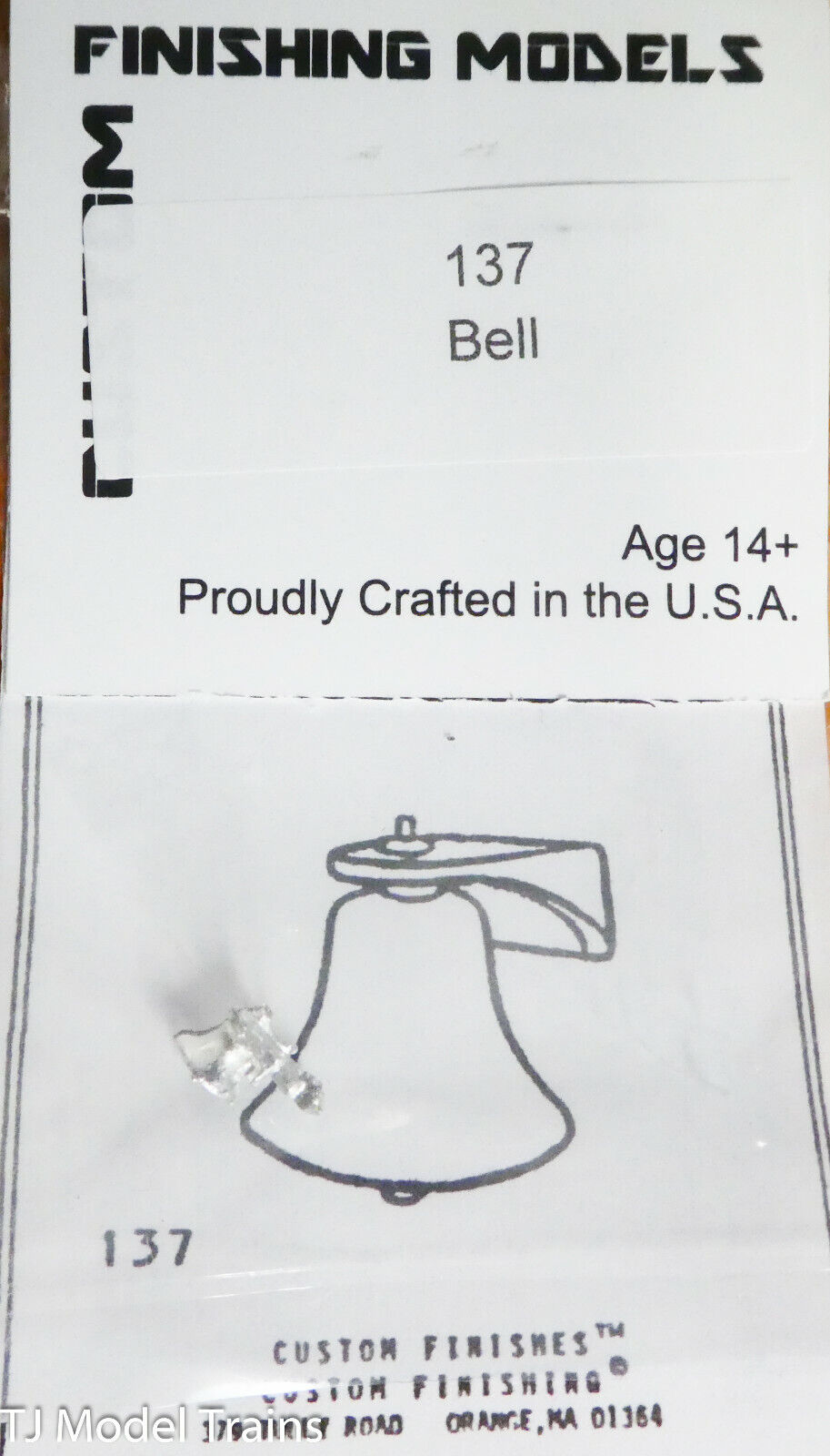 Custom Finishing Models HO #137 Bell w/Bracket (White Metal) 1:87th Scale