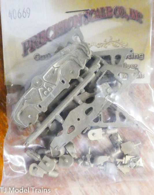 Precision Scale O #40669 Sideframes, 4-Axle Tender Truck, R&L (Brass Parts)