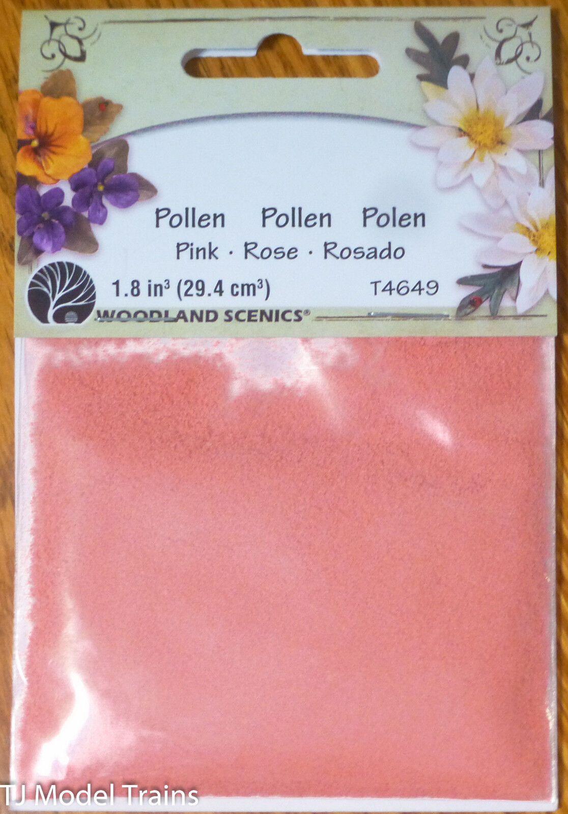 Woodland Scenics #4649 Paper Flower Pollen - 1.8 Cu In. 29.4 Cu Cm. -- Pink