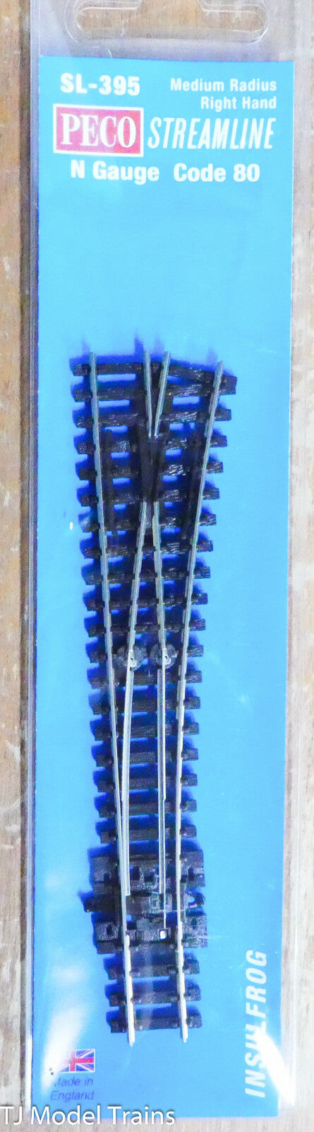 Peco #SL-395 Code 80 Medium Radius #6 Turnout - Streamline -- Right Hand, Insulf