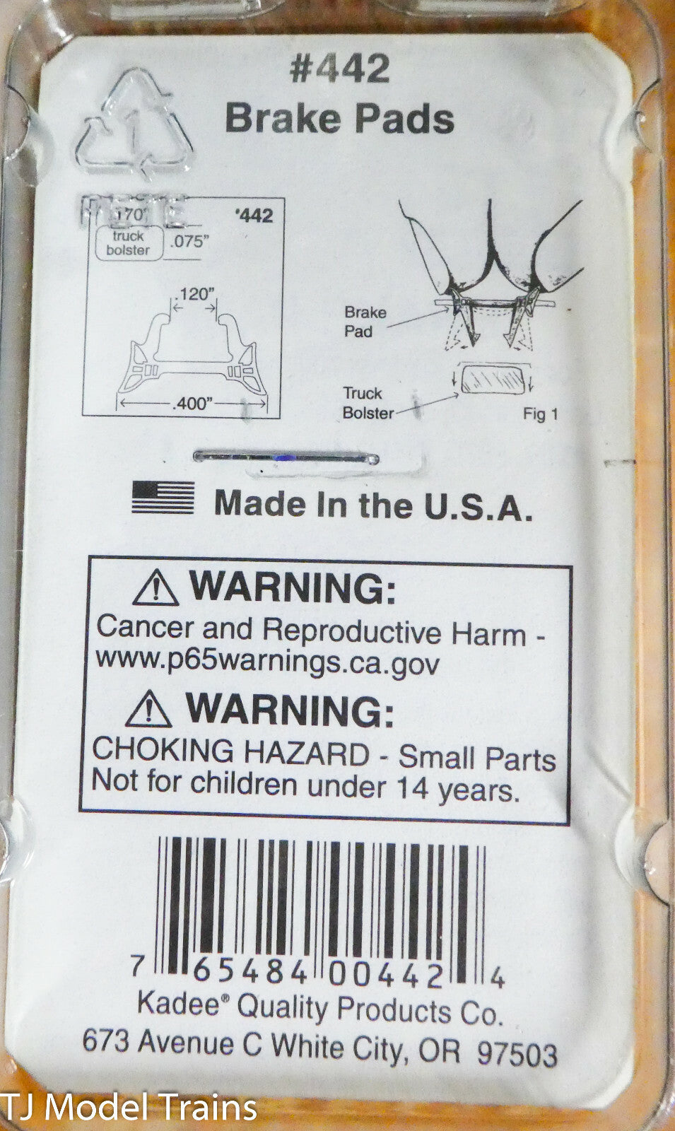 Kadee HO #442 Brake Pads (2 Pair) Plastic Parts (for: 70 & 100 Ton Trucks)