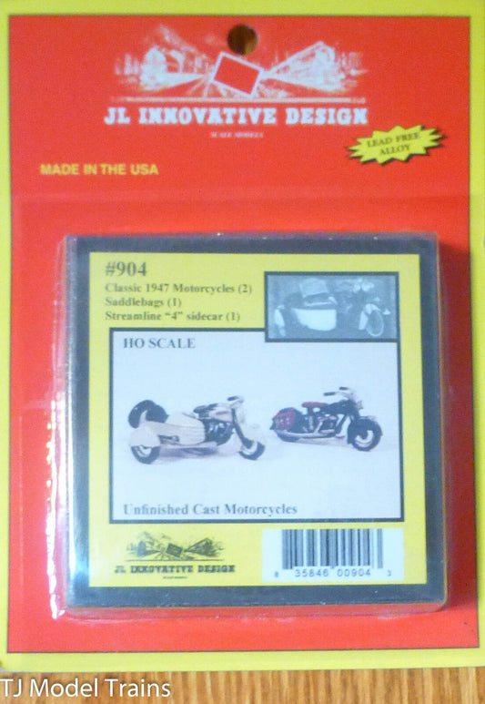 JL Innovative Design #904 Motorcycles - Classic 1947 Model 2-Pack -- 1 w/Saddleb