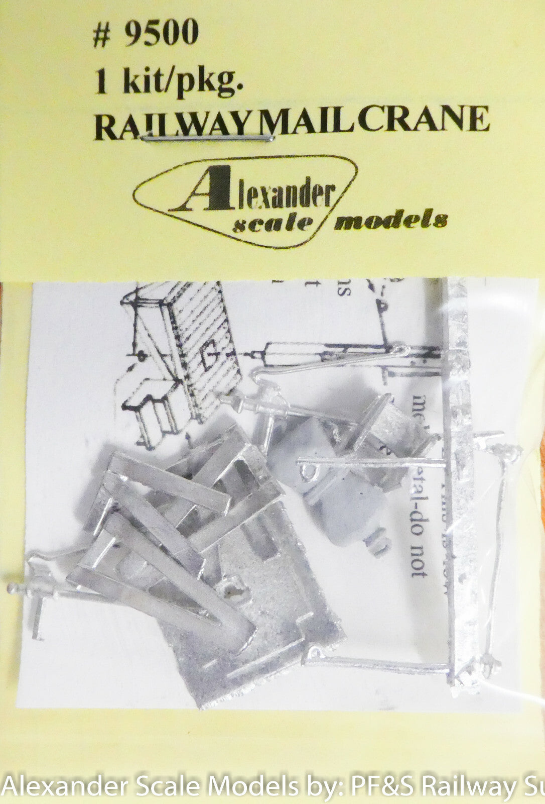 Alexander Scale HO #9500 Railway Mail Crane Kit (White Metal Castings) HO Scale