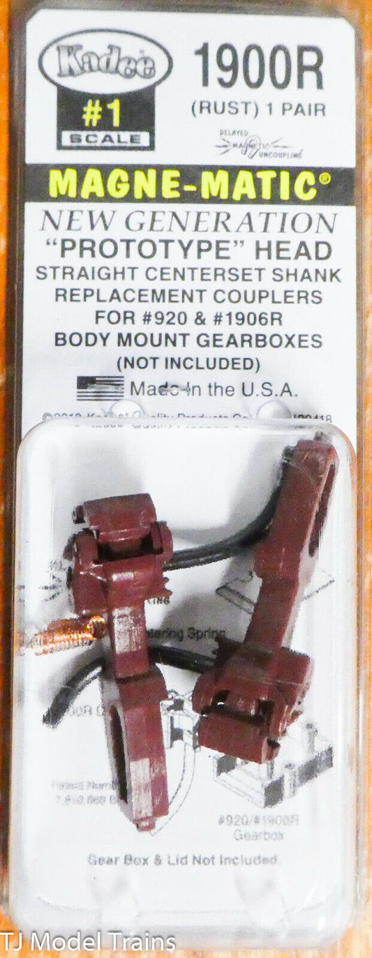 Kadee #1900R (#1 Scale) Type E Straight Centerset Shank Couplers (NEW GENERATION