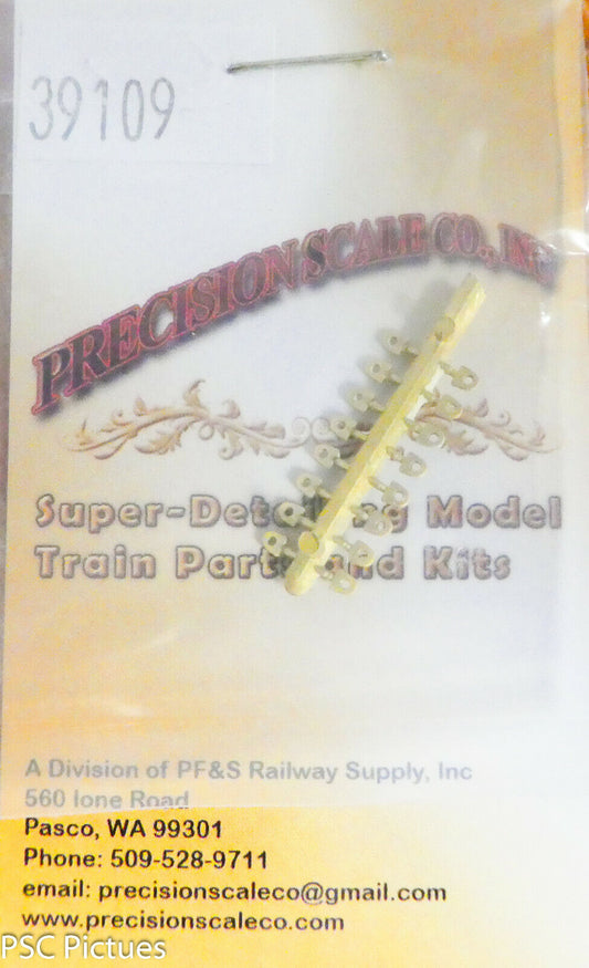 Precision Scale HO #39109 Lift Rings, Steel Welded, for Diesels (16 Brass Parts)