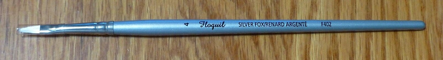 Floquil Paint Brush #402 Silver Fox Synthetic Brush - Flat -- #4
