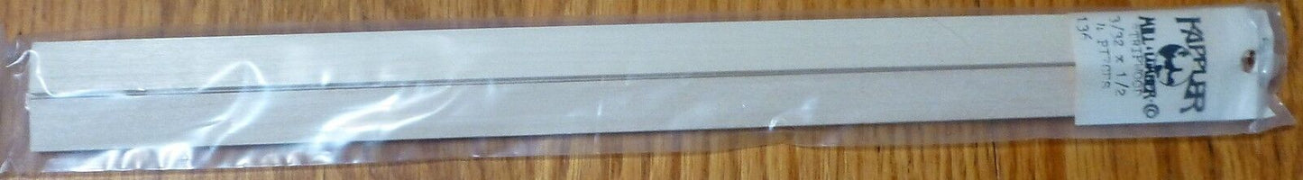 Kappler Mill Lumber Co. #136 (3/32 x 1/2 x 12") Stripwood (4 Pieces in Package)