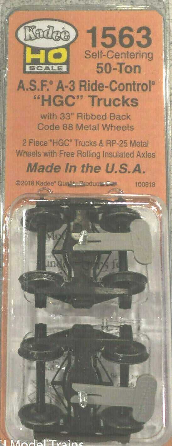 Kadee HO #1563 "HGC" Trucks (50 Ton Self-Centering) A.S.F. A-3 Ride-Control