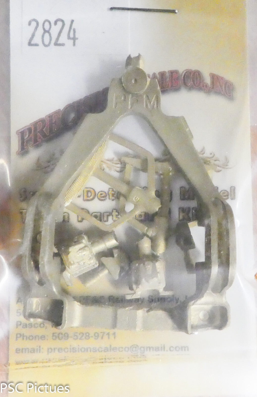 Precision Scale O #2824 Trailing Truck, Common Weath Type II (Brass) Less Wheels