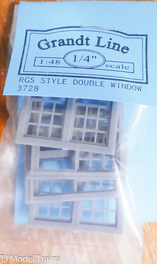 Grandt Line O #3728 Rio Grande Southern-Style Depot Windows -- 51.6 x 51" Double