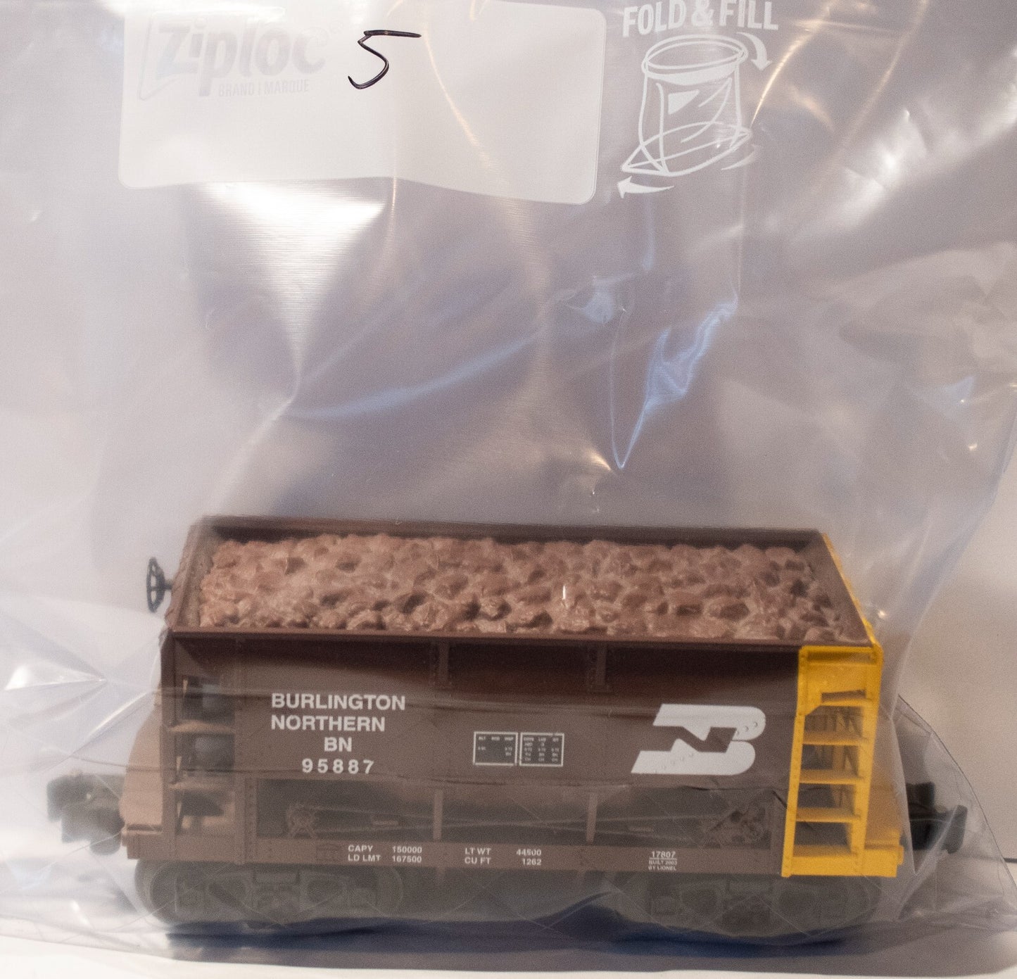 Lionel (#5 No Box) O Scale 95887 BN Burlington Northern Ore Car