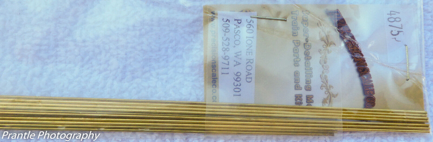 Precision Scale #4875 Brass Wire, Straight, 12" long,1.0mm OD (HO=3", O=2")12pcs