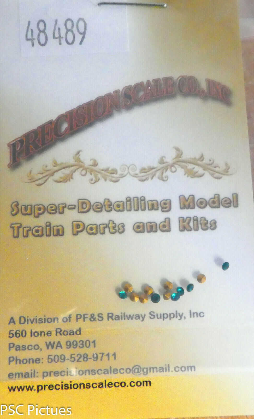 Precision Scale HO #48489 Jewels, Green Medium, 1.5mm, .061 (12 in pkg)