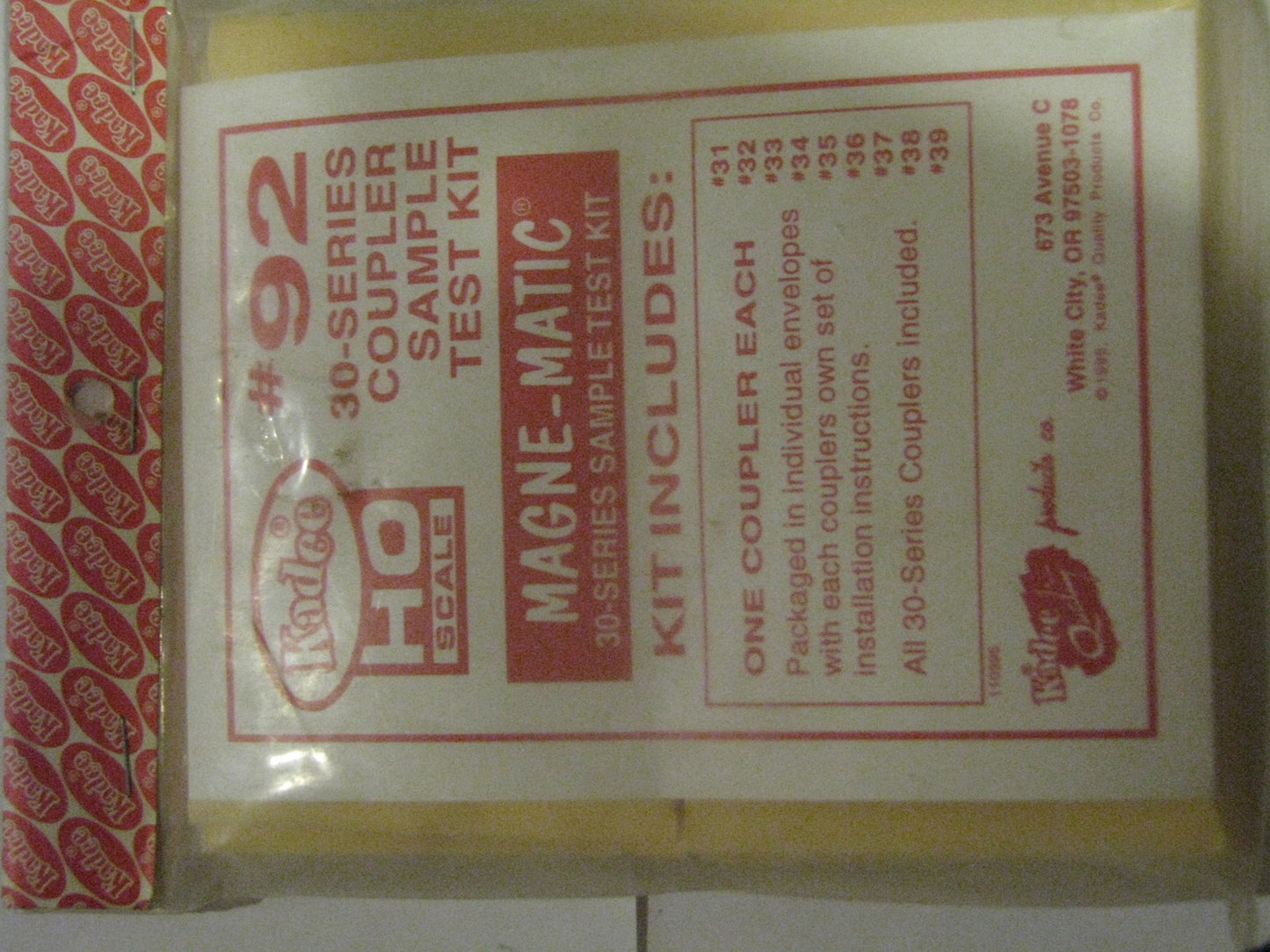 Kadee HO #92 Coupler Sample Kits -- 30 Series Sampler
