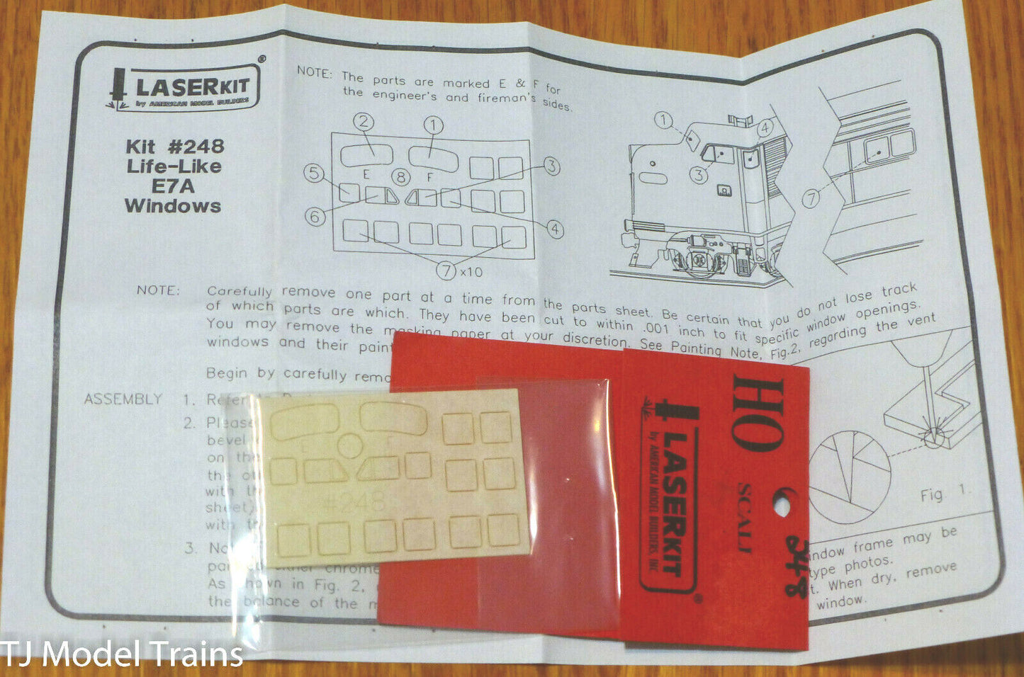 American Model Builders HO #248 Pre-Masked Laser-Cut Acrylic Glazing Window Sets