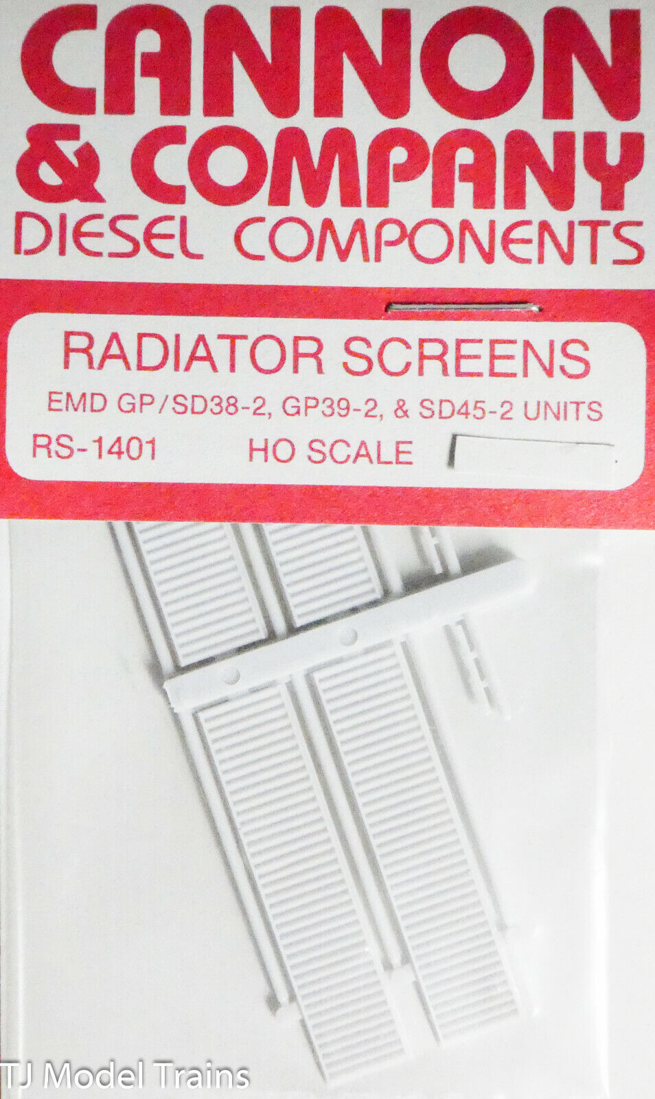 Cannon & Company HO #1401 Radiator Screens for: EMD GP/SD38-2 & SD45-2 Units (4