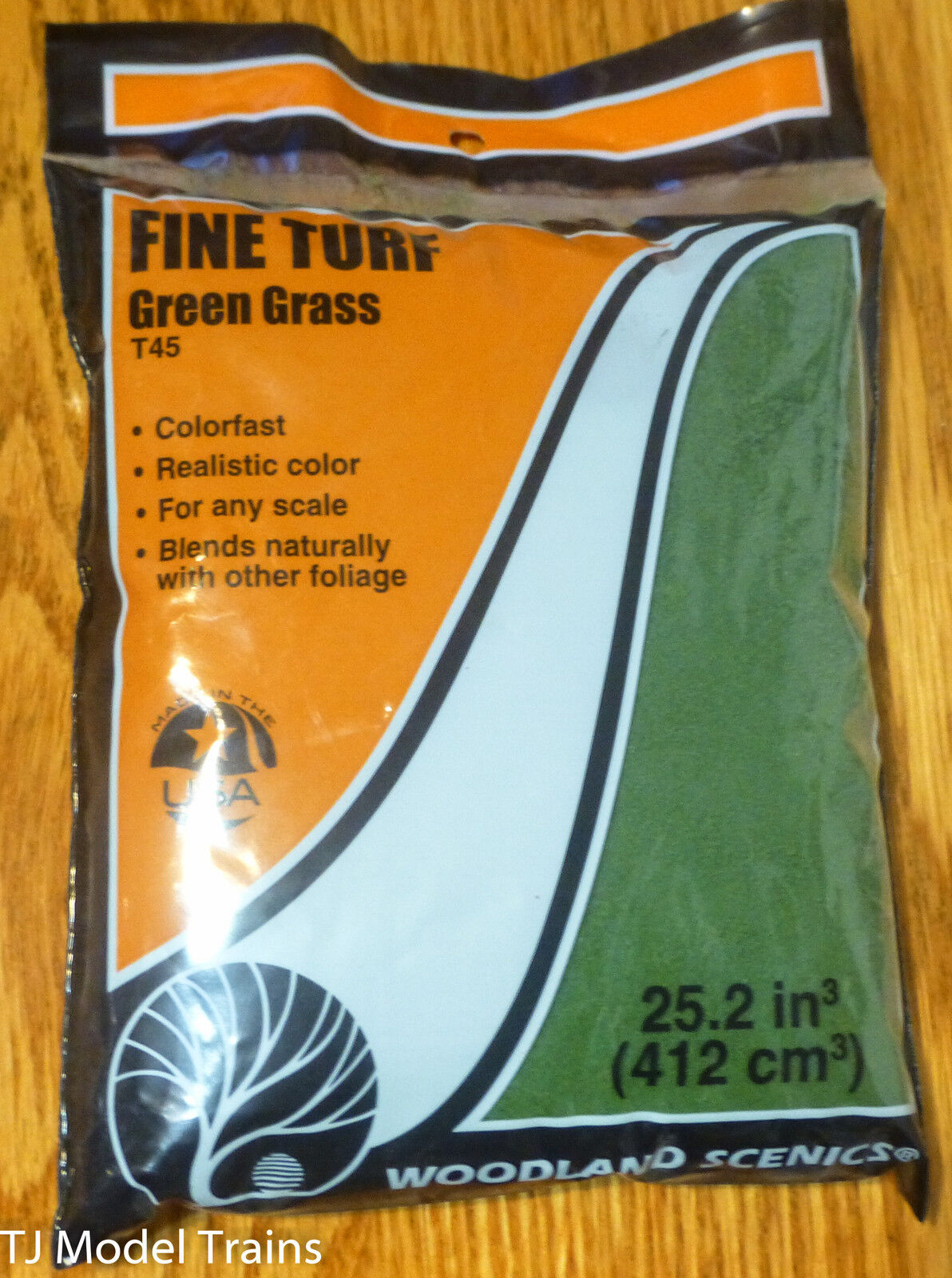 Woodland Scenics #45 Fine Turf / Green Grass (Colorfast, Realistic Color,