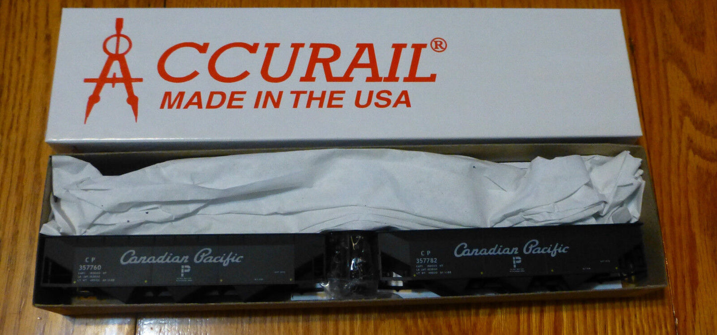 Accurail HO #1208 AAR 70-Ton Offset-Side 3-Bay Hopper 2-Pack - Kit (Plastic) --