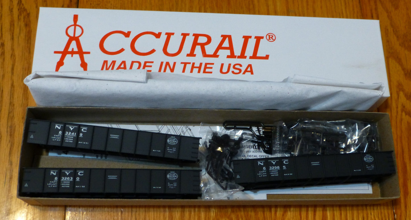 Accurail HO #8022 (3 Pack) 41'6" AAR Steel Gondola NYC