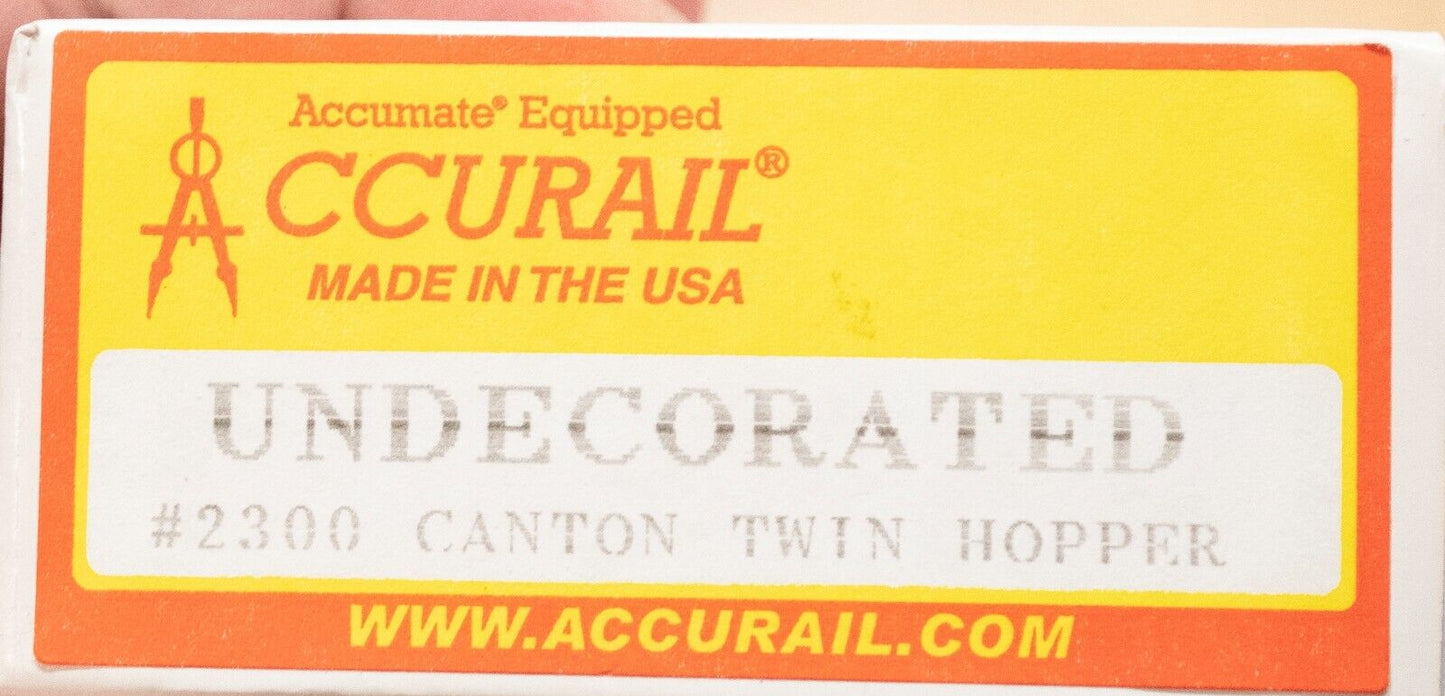 Accurail HO #2300 Canton 2-Bay Hopper (Undec.)
