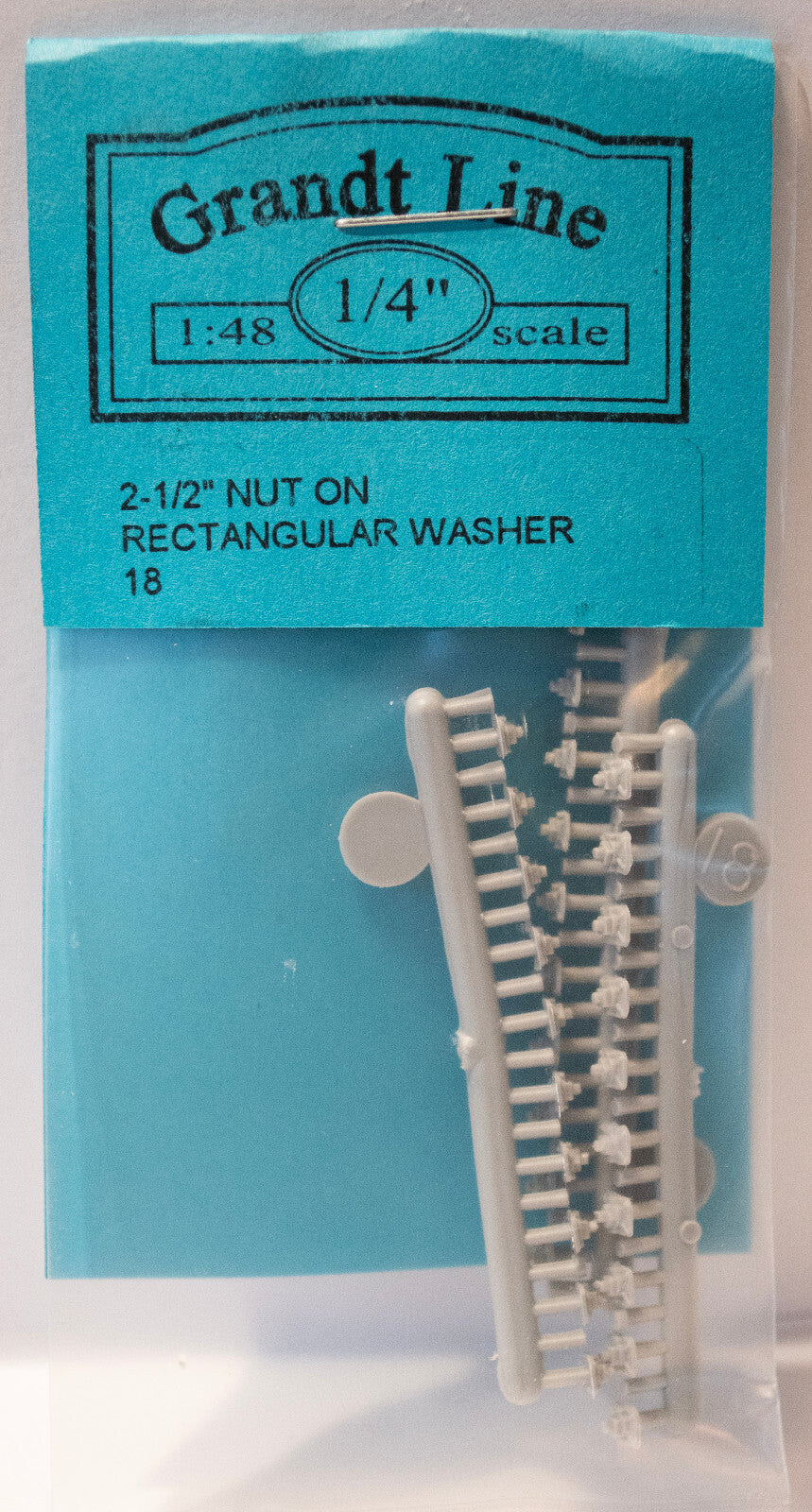 Grandt Line 1/4 #18 Nut On Rectangular Washer pkg(20) -- 2-1/2" 6.4cm