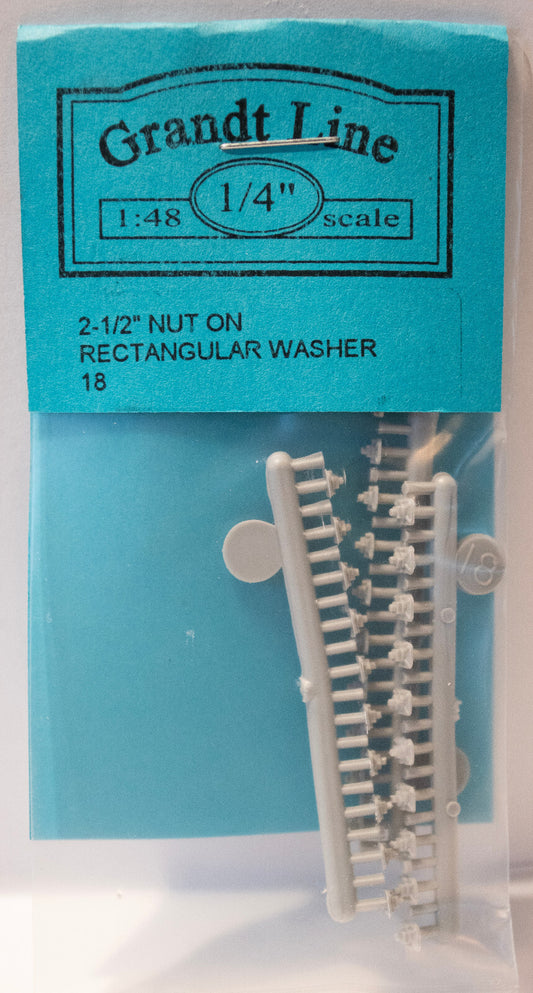 Grandt Line 1/4 #18 Nut On Rectangular Washer pkg(20) -- 2-1/2" 6.4cm