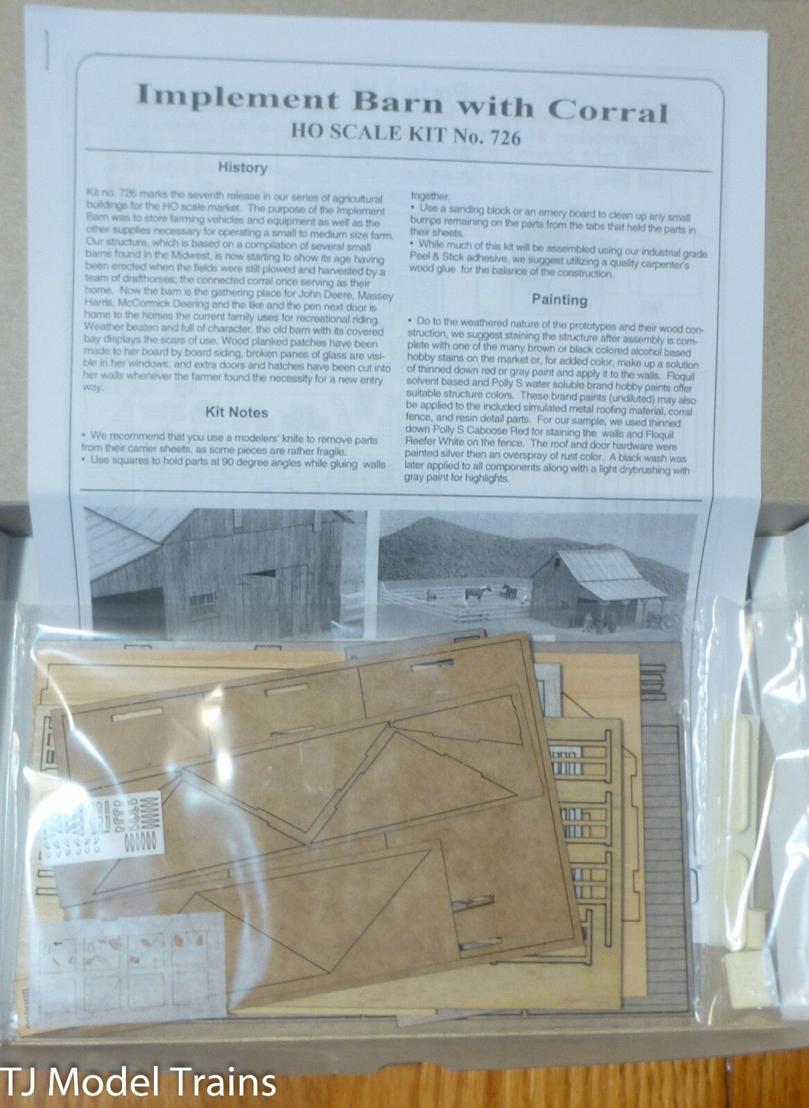 American Model Builders #726 Implement Barn with Corral, Kit (HO) Laser Cut