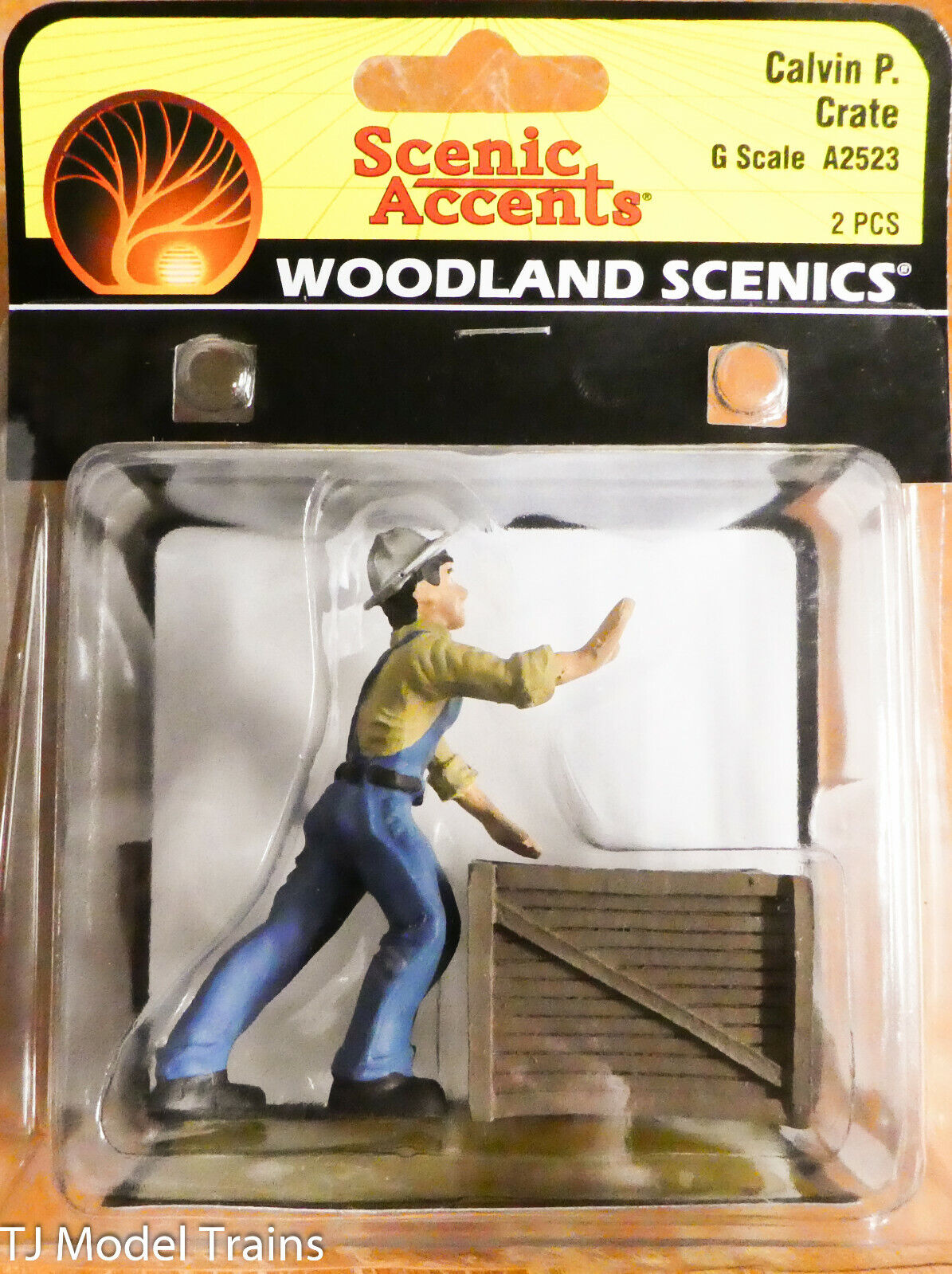 Woodland Scenics G-Scale #2523 Calvin P. & Crate (Hand Painted)