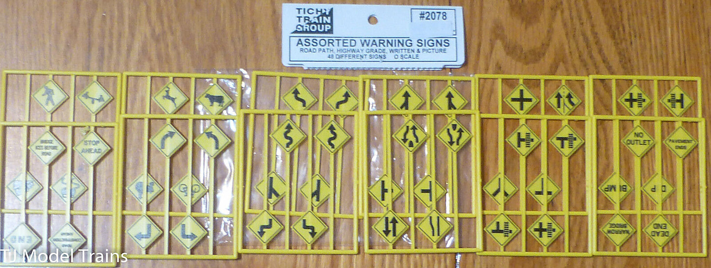 Tichy Train Group #2078 (O Scale) Assorted Warning Signs (48 Different Signs)