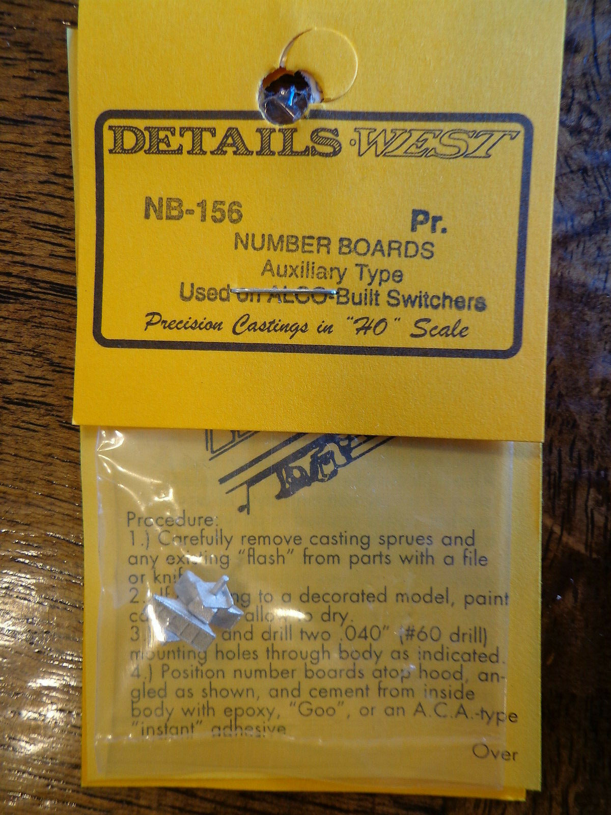 Details West HO #156 Auxiliary Numberboards for Switchers -- American Locomotive