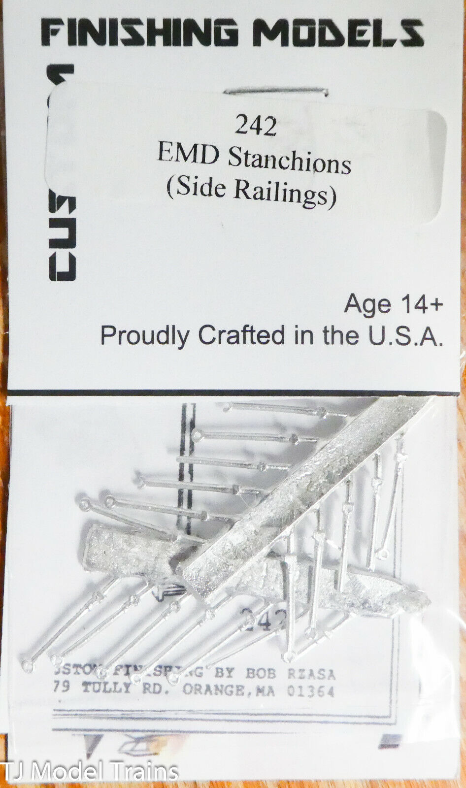 Custom Finishing Models HO #242 EMD Stanchions, Side Railings (White Metal)