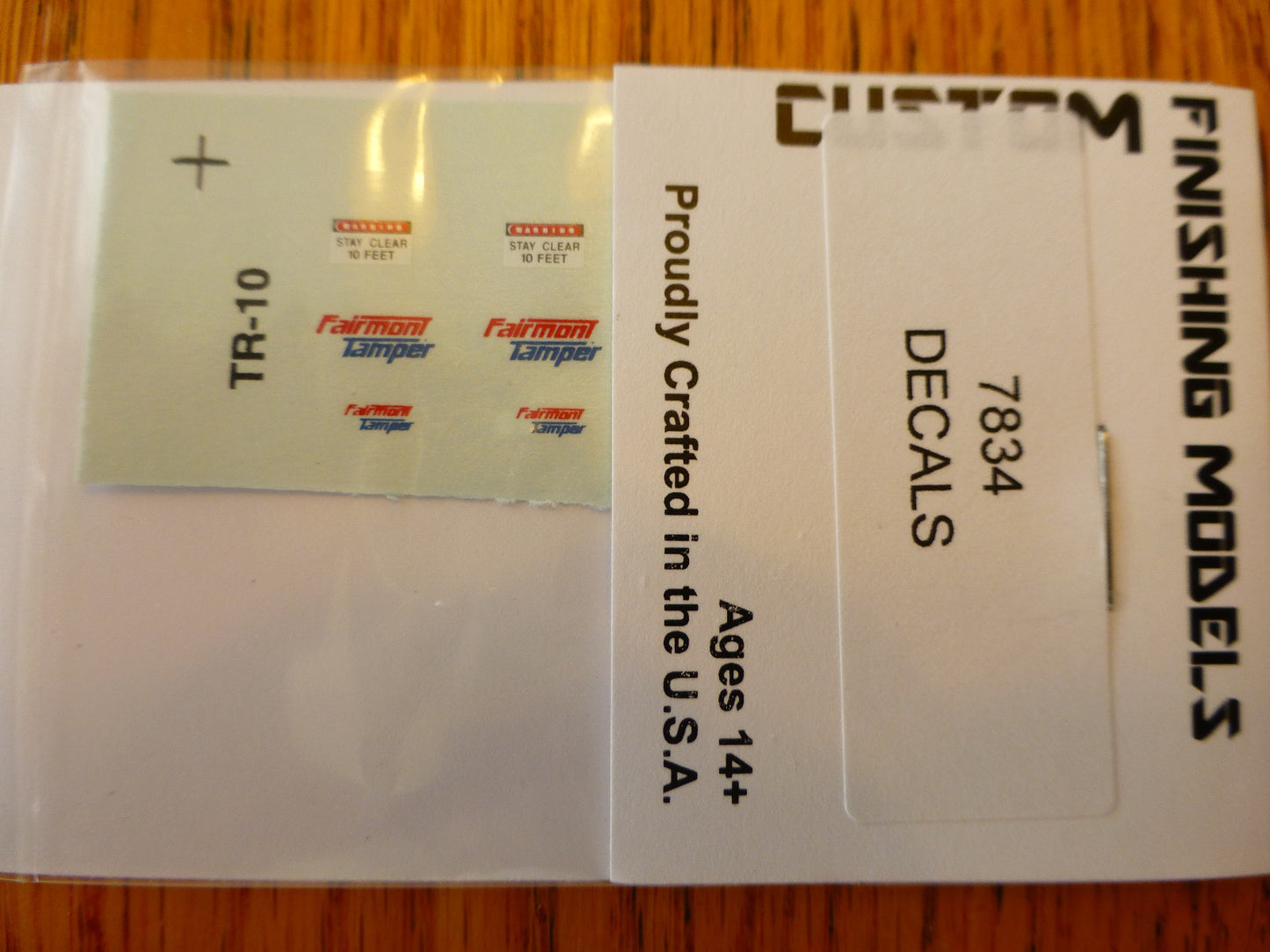 Custom Finishing HO #7834 Decal Set -- For Fairmont TR-10
