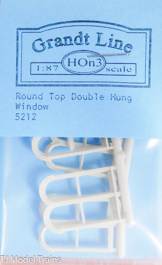 Grandt Line HOn3 #5212 Round Top Double Hung Windows (8) (Plastic Parts)1:87th