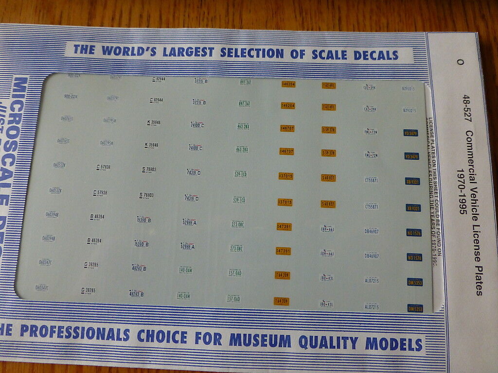 Microscale O #48-527 Commercial Vehicle License Plates (1970-1995)