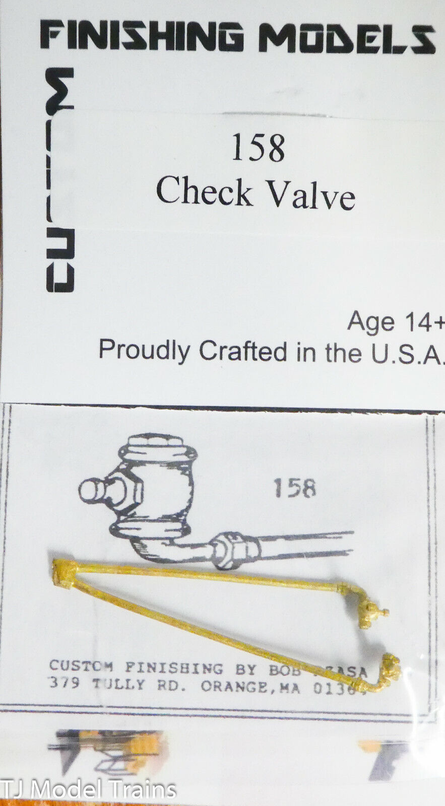 Custom Finishing Models HO #158 Check Valve (Brass Castings)
