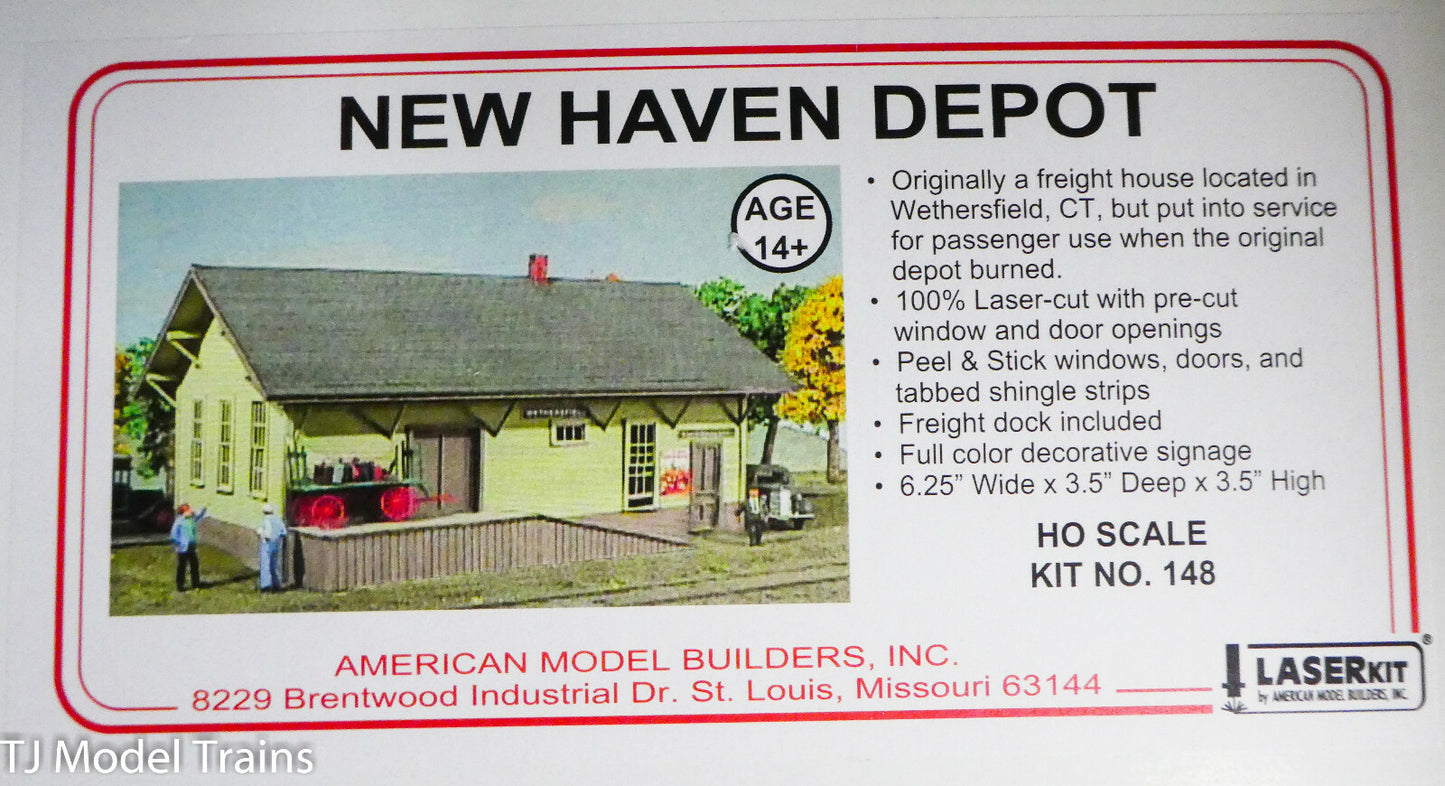 American Model Builders #148 New Haven Depot, Kit Laser Cut (HO Scale) Great Buy
