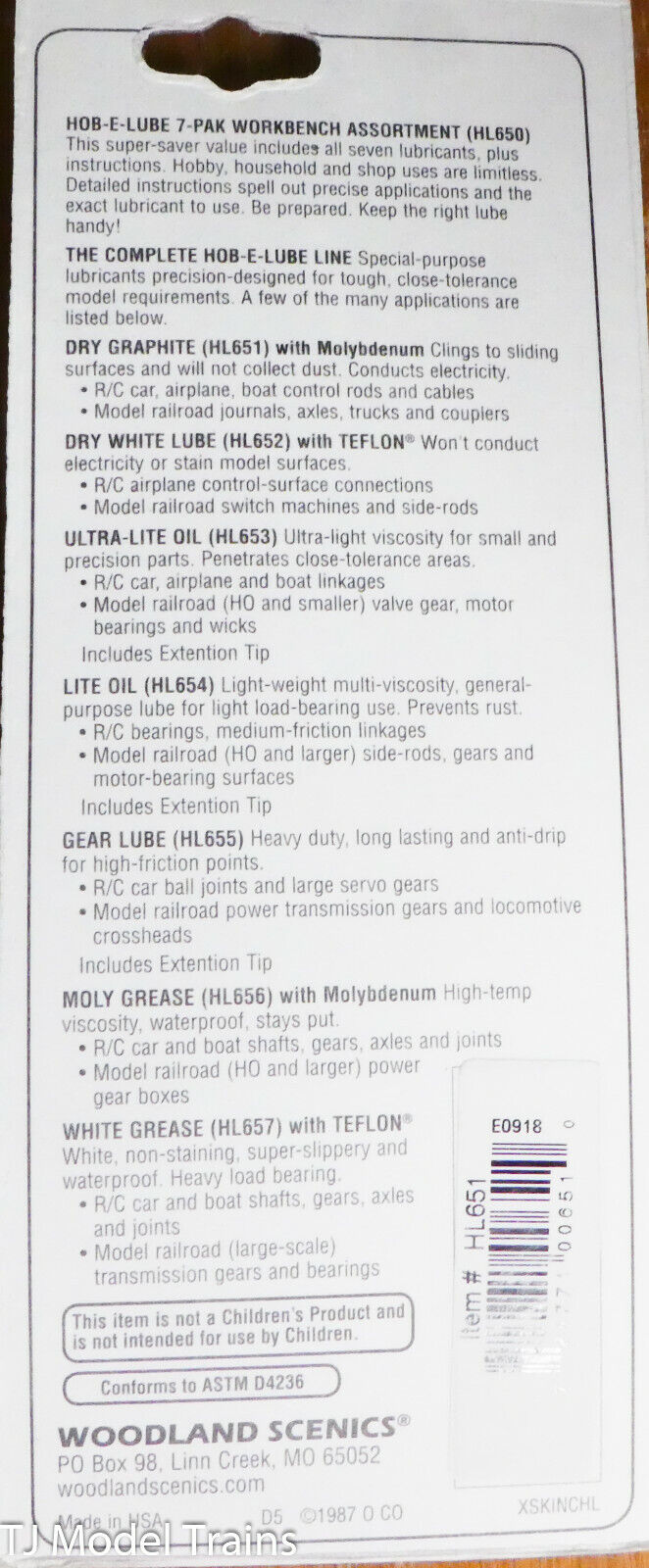 Woodland Scenics #HL651 Dry Graphite w/Molbdenum (Hob-E-Lube)
