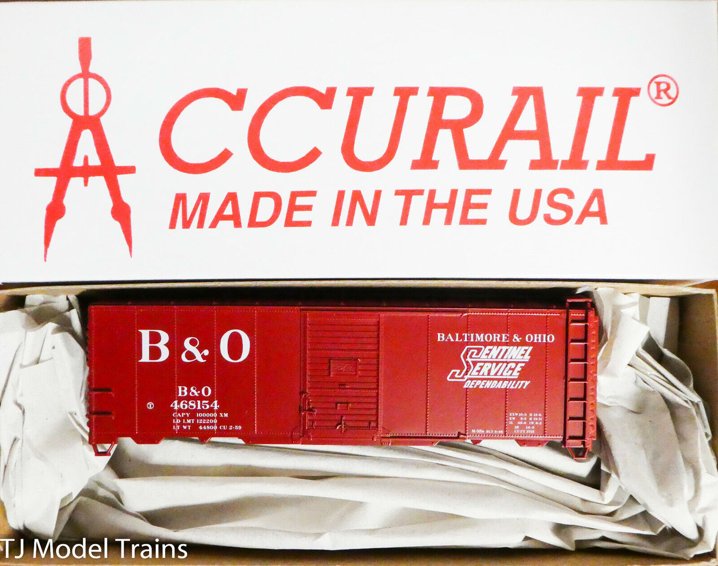 Accurail HO #8130.2 (Rd #468154) Baltimore & Ohio 40' Stingle Door Steel Box Car