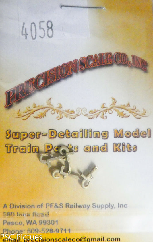 Precision Scale O #4058 Hooks, for Chain, Locomitve or Freight Cars (Brass)