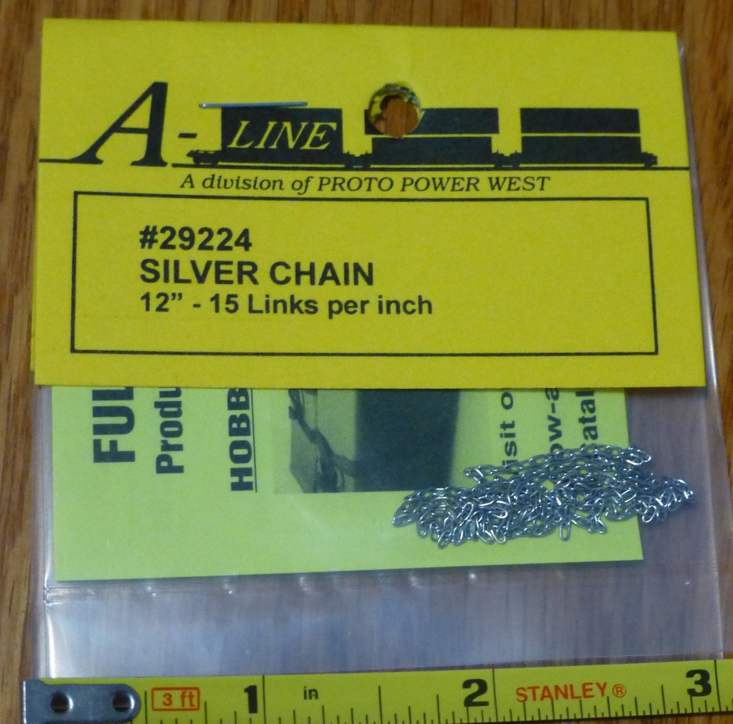 A-Line HO #29224 Silver Chain - 12" 30.5cm -- 15 Links Per