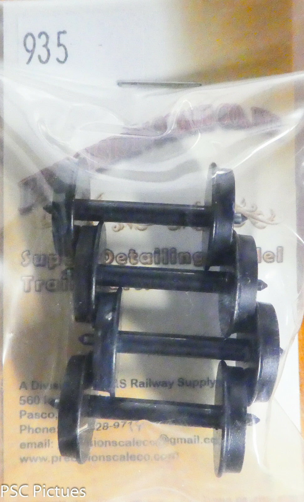 Precision Scale On3 #935 Wheel Sets 26" w/Pointed Axle Ends & Blackend, On3