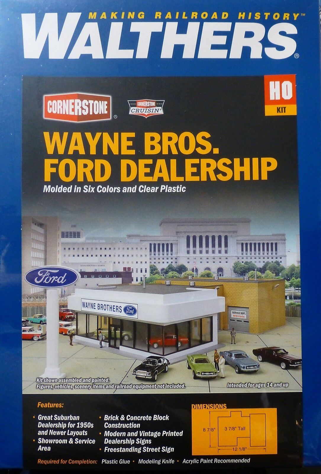 Walthers HO #933-3483 Wayne Bros. Ford Dealership -- Kit - NEW KIT