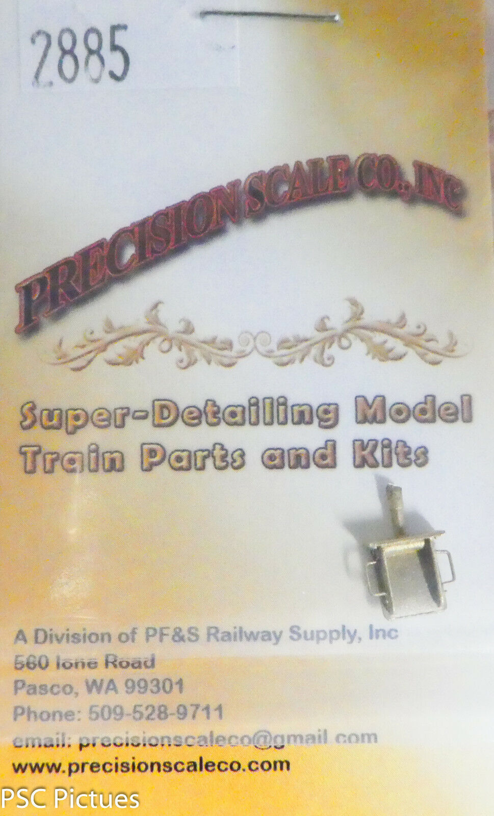 Precision Scale HO #2885 Headlight Bracket with Grab Irons (Brass Casting)