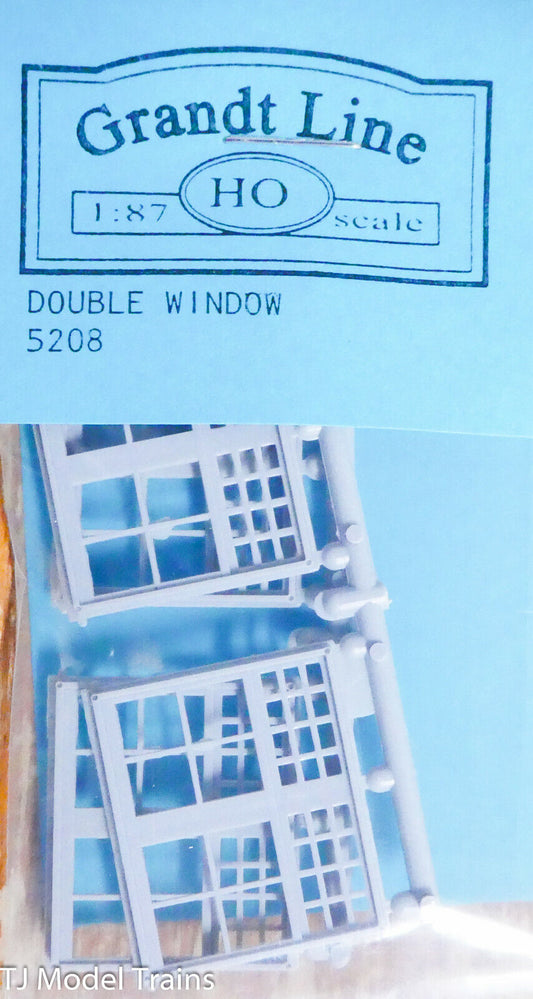 Grandt Line HO #5208 Double Window (4) 85x48" 32 Pane (Plastic Parts)